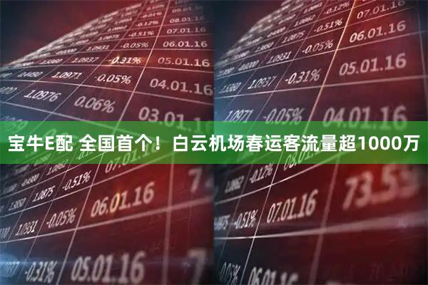 宝牛E配 全国首个！白云机场春运客流量超1000万