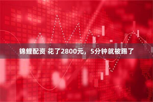 锦鲤配资 花了2800元，5分钟就被踢了
