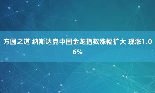 方圆之道 纳斯达克中国金龙指数涨幅扩大 现涨1.06%
